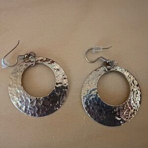 Gold Hammered Hoop Earrings